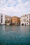 Old houses on Grand Canal, Venice, Italy. Vintage hotels and residential buildings in the Venice center. Historical