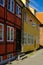 Old houses in Helsingor historic city. Denmark