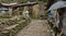 Old houses from Khumbu Valley from Himalayas. Nepa;