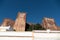 Old houses in a lisbon streetoldest moorish castle of red stone in silves portugal