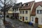 Old houses on Am Olberg street in the historical center Nuremberg castle in Nuremberg, Bavaria, Germany. October 2014