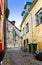 Old houses on the Old city streets. Tallinn. Estonia