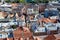 Old houses with rusty roofs, Riga, Latvia top view