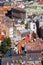 Old houses with rusty roofs, Riga, Latvia top view