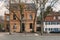 Old houses at the square by St. Margareta church in Dusseldorf, Gerresheim, Germany