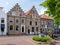 Old houses with stepped gables in Oud-Beijerland, Netherlands