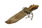 Old hunting knife in leather scabbard