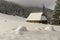 An old hut in the Rusinowa glade. Tatra Mountains. Poland.