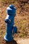 Old hydrate iron urban blue close-up vertical photo fire protection