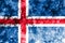 Old Iceland grunge background flag