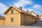 Old idyllic wooden house on a city street