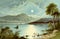 Old Illustration of Picturesque Loch Scene of Central Scotland