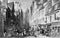 Old Illustration of Street Scene of the Capital City of Scotland