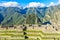 Old inca ruins and surrounding mountains, Machu Picchu, Urubamba provnce, Peru