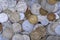Old Indian coins Background, currency of India, Ancient Indian coins
