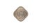 Old Indian square coin on a white background