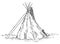 Old indian teepee