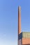 Old industrial brick chimney