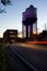 Old Industrial Building and Tanks at Night