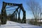 Old, industrial steel bridge at Ruhr valley