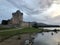 Old Irish Castle Ross on the edge of Lough Leane, sunset in Killarney National Park, County Kerry, Ireland