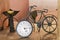 Old iron bicycle clock