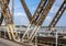 Old iron Long Bien Bridge former Paul Doumer Bridge across the Red River in Hanoi, Vietnam