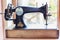 Old iron manual sewing machine