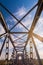 Old iron railroad bridge in remote rural area in Europe