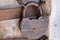 Old iron round padlock