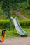 old iron slide for children