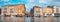 Old italian architecture with landmark bridge, romantic boat. Venezia. Grand canal for gondola in travel europe city Panoramic