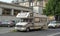 Old Italian camper Fiat Ducato parked on a street