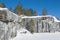 In old Italian marble quarry on a March day