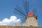 Old Italy ,Sicily, windmill near Trapani-city