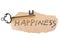 Old key and happiness word