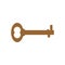 Old key isolated. Ancient door clef on white background. antique