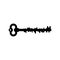 Old key isolated. Ancient door clef on white background. antique