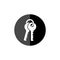 Old key silhouette icon, simple vector sign