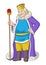Old king holding a scepter