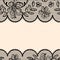 Old lace background ornamental flowers. Vector
