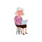 old lady working on laptop in office cartoon vector
