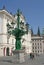 Old lantern on the Hradcany Square in Prague, Czech Republic.