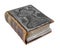 Old large worn Bible isolated.