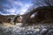 Old Lazaridi - Kontodimou arched stone bridge on Vikos canyon, Zagorohoria, Greece.