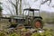 An old Leyand tractor coverdd in moss