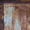 Old light blue painted grey rusty rustic rust iron metal frame background texture, vertical aged damaged weathered scratched