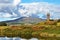 Old lighthouse and Black Combe near Millom.