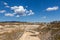 Old limestone mine panorama.