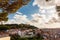 Old Lisbon oldtown panorama of Alfama. View to Saint George cast